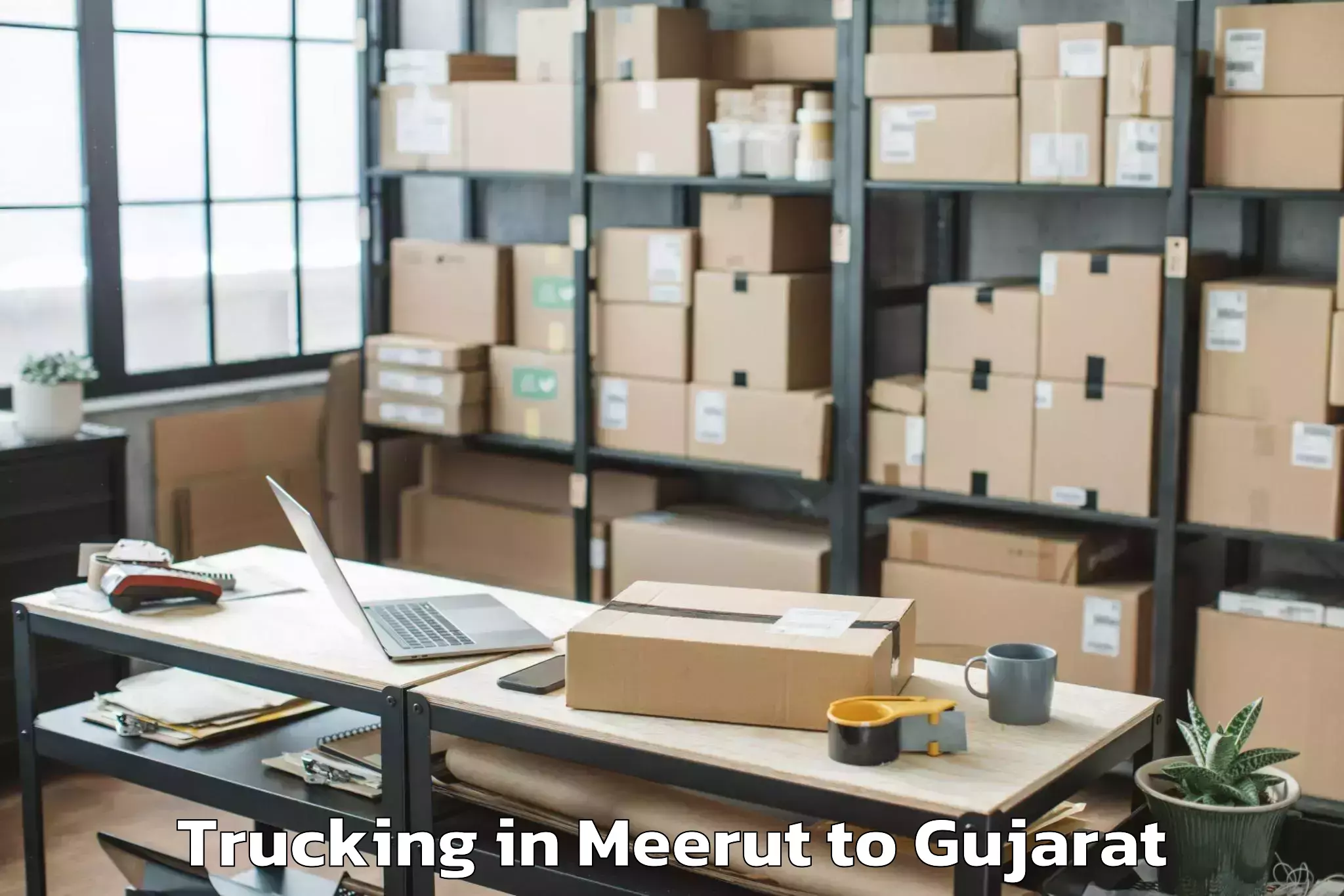 Top Meerut to Hemchandracharya North Gujarat Trucking Available